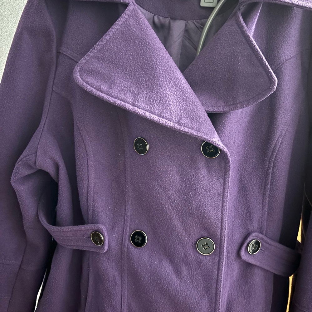 Fashion Bug Women’s Pea Coat, Purple/Eggplant, Size 20w